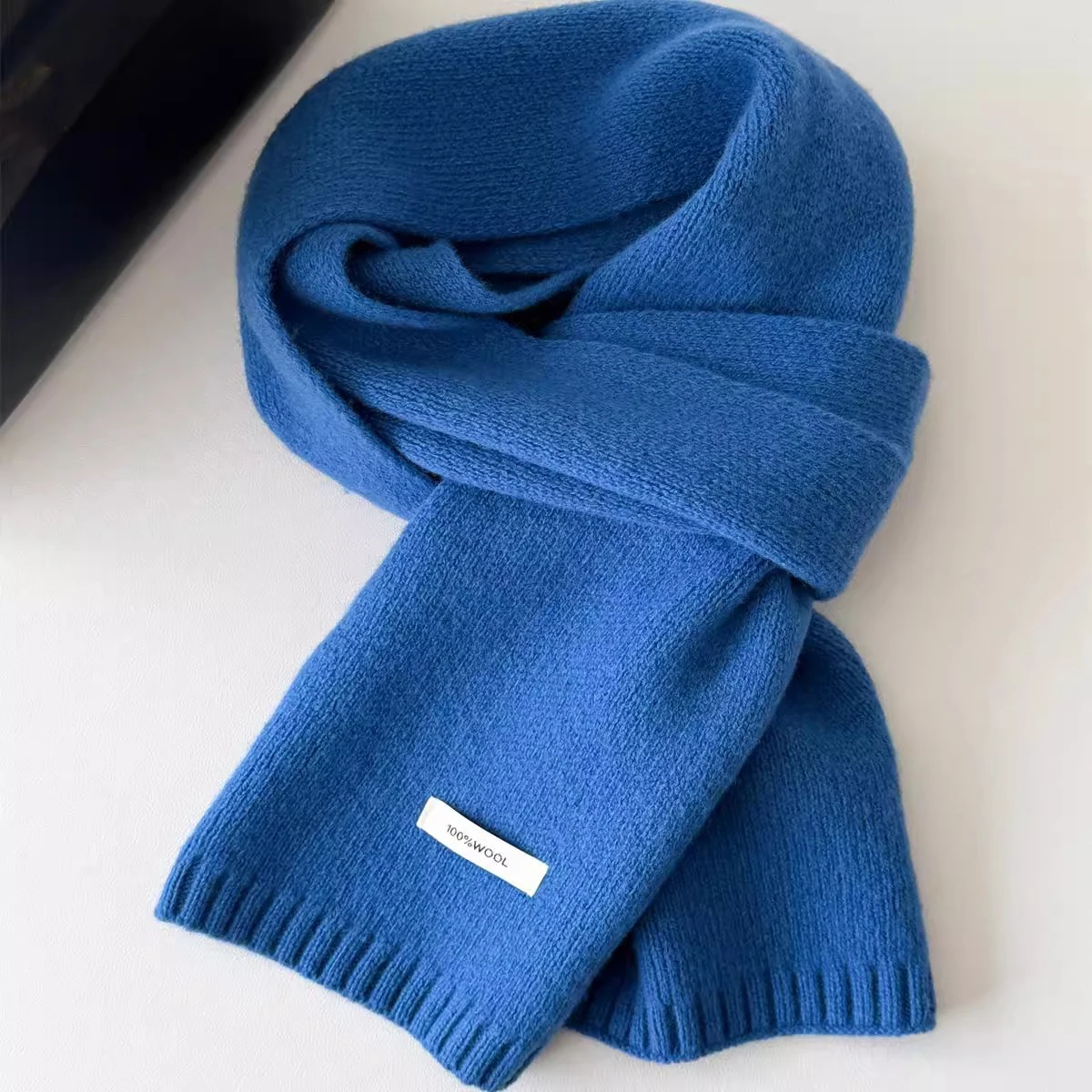 

Вязаный шарф из 100% чистой шерсти, женский теплый зимний новый стиль, универсальный однотонный шарф для пары, мягкая уютная накидка на осень-зиму