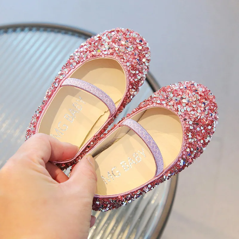 

Bling Sequins Girls Shoes Spring Autumn Kids Princess Shoes For Girl Party Wedding Girls Oxfords PU Leather Shoes Pink, Blue