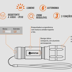 Lantern One Invictus 80 Lumen 6 Stunden Autonomie hinter Heck hoher Multifunktion, niedrig und Strob 4 Hauptverkaufslaterne Invictus - №3