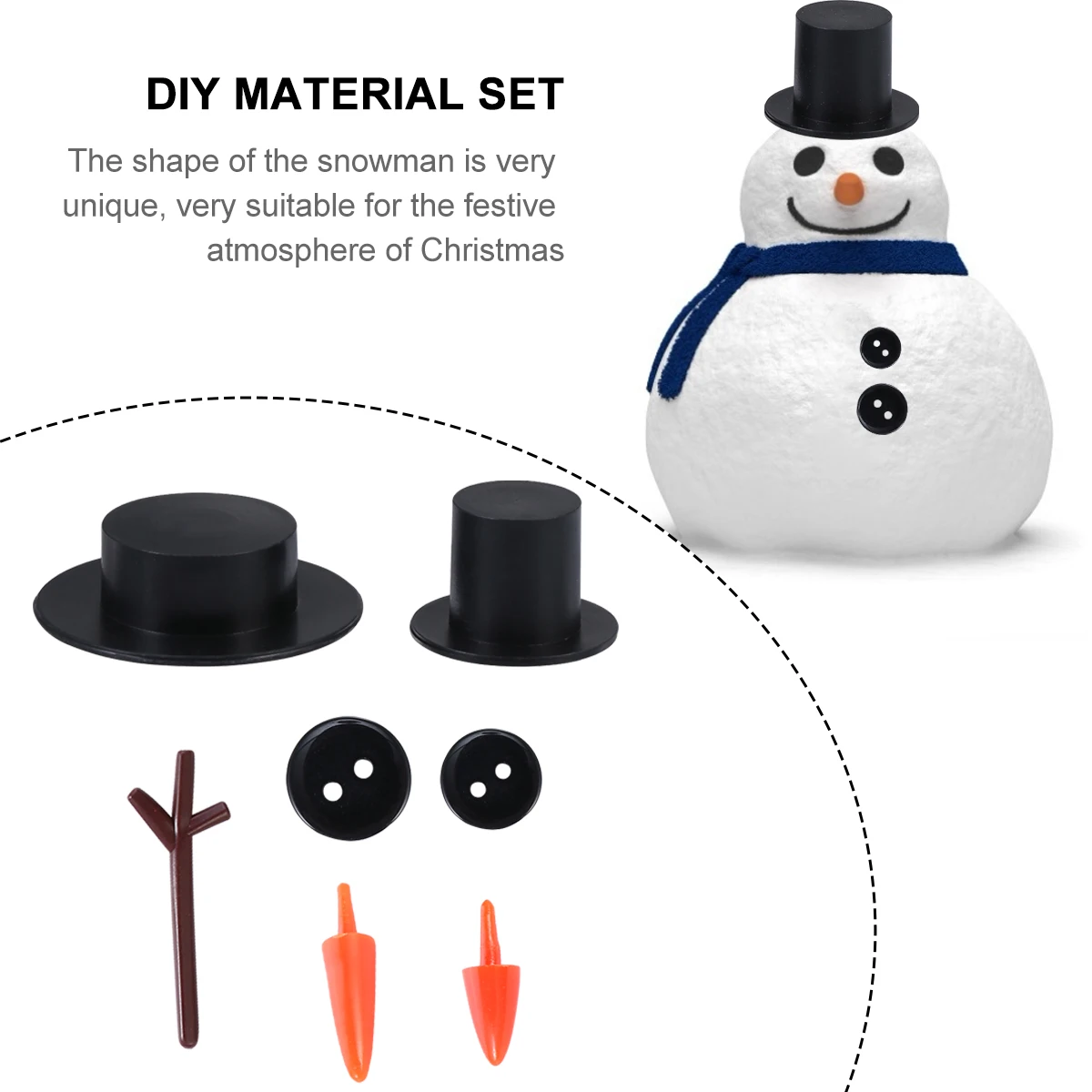 

600 Pcs Snowman Accessories Building Kit Parts for Crafts Christmas Making Winter Kits