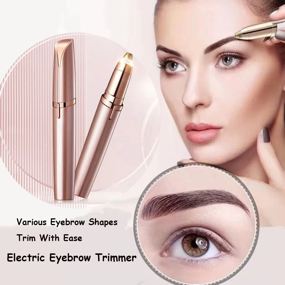 Women's Electric Eyebrow Shaver Trimmer USB Rechargeable Facial Hair Remover Beauty Tool
