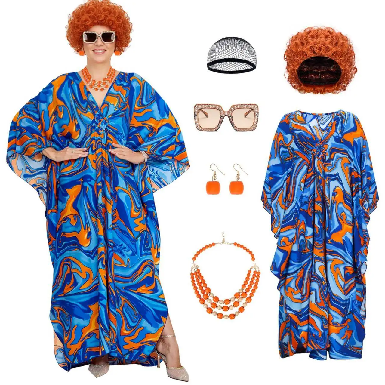 

Mrs. Roper Romp Cosplay Costume Wig Helen Roper 70s Fancy Dress for Halloween Party Outfits Birthday Gift