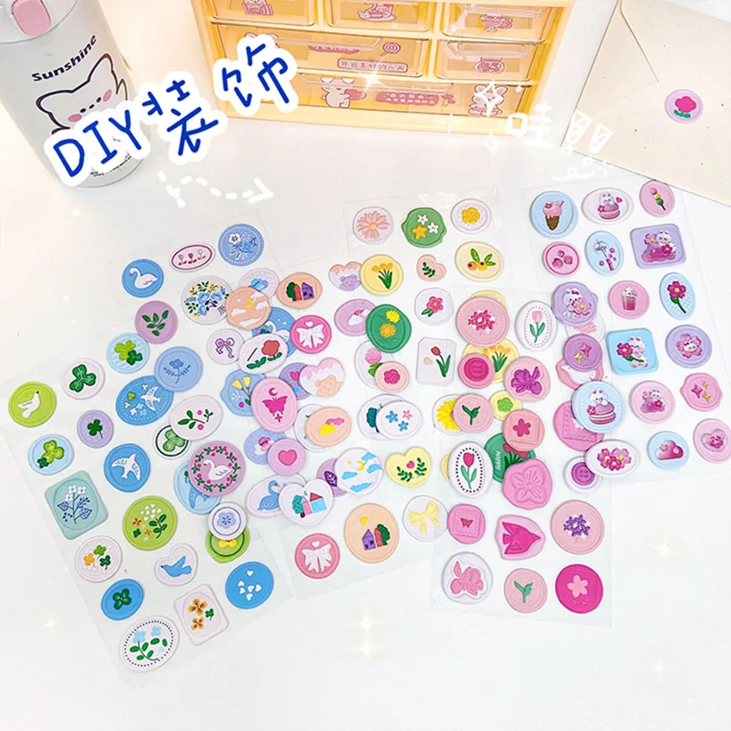 1Sheet Stickers Kawaii Papeleria Aesthetic Kawaii Stationery Stickers For Kids Cute Stickers Scrapbook Supplies Pegatinas