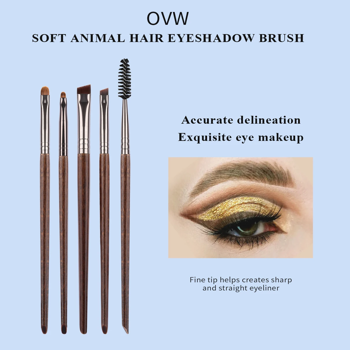 OVW  Liner Makeup Brushes Eyeliner Eyebrow Blending Beauty Make Up Brush Eyebrow Eyeliner Eyeshadow Smudge Brush