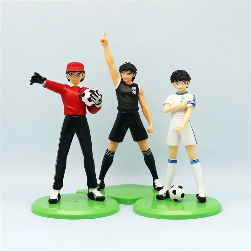 19cm Anime Captain Tsubasa Action Figures Ozora Tsubasa Wakabayashi Genzo Kojiro Hyuga Collection Ornaments Doll Model Toy Kids