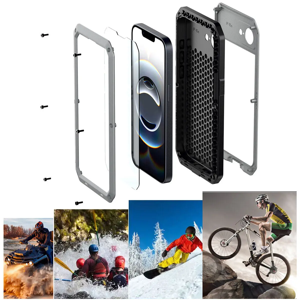 

For Apple iPhone 16e 2025 Metal Tank Case Heavy Duty Shockproof Rugged Military Phone Cover
