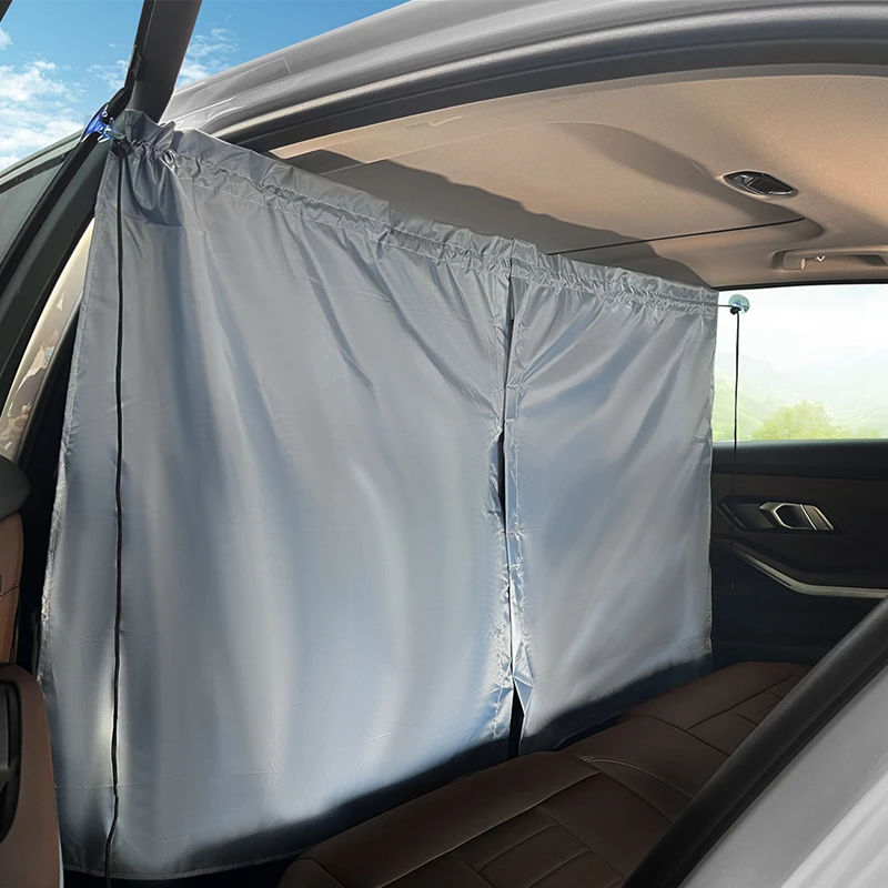 Car Divider Curtain Sun Shade Cover Side Windows Windshield Sunshade Privacy Driving Foldable Removable Curtain Auto for Camping