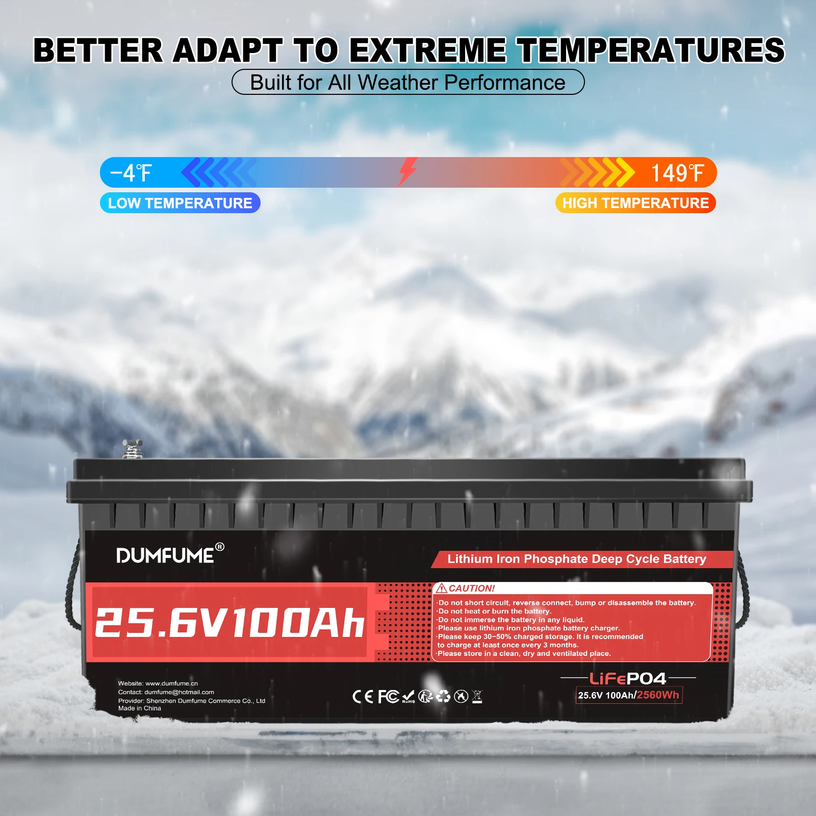 بطارية ليثيوم Dumfume 24 فولت 100 أمبير LiFePO4 مع مخرج طاقة 100 أمبير BMS 2560 وات أنظمة طاقة شمسية خارج الشبكة محرك التصيد RV احتياطية منزلية #4