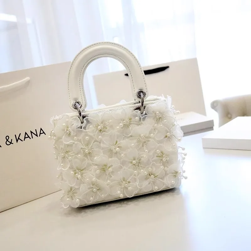 Foreign Fairy Tassel Flower Bag Winter New Single Shoulder Crossbody All the Western White Female Bag Princess Dai bag