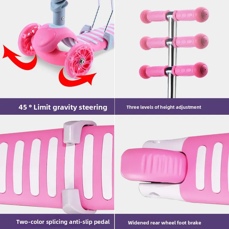 Hulajnoga dziecięca 3w1 dla chłopców i dziewczynek, deskorolka dla maluchów