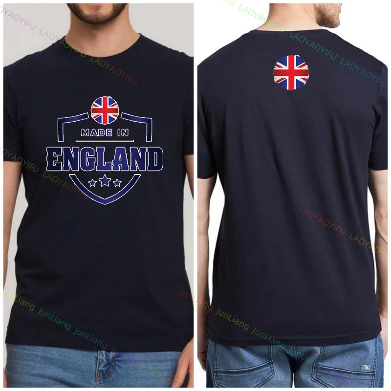 2024 Summer New Funny Shirt England Flag Badge Unisex Patriotism Graphic T Shirts Women\'s T-shirts Men T-shirt Short Sleeve Tee