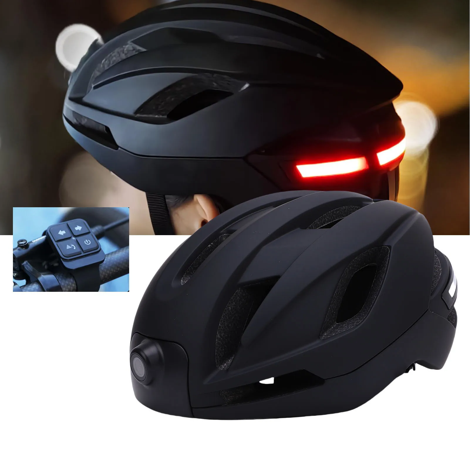 

Умный велосипедный шлем с камерой 1080P HD, Wi-Fi, музыкальным плеером, амортизацией, задним фонарем и сигналом поворота для езды