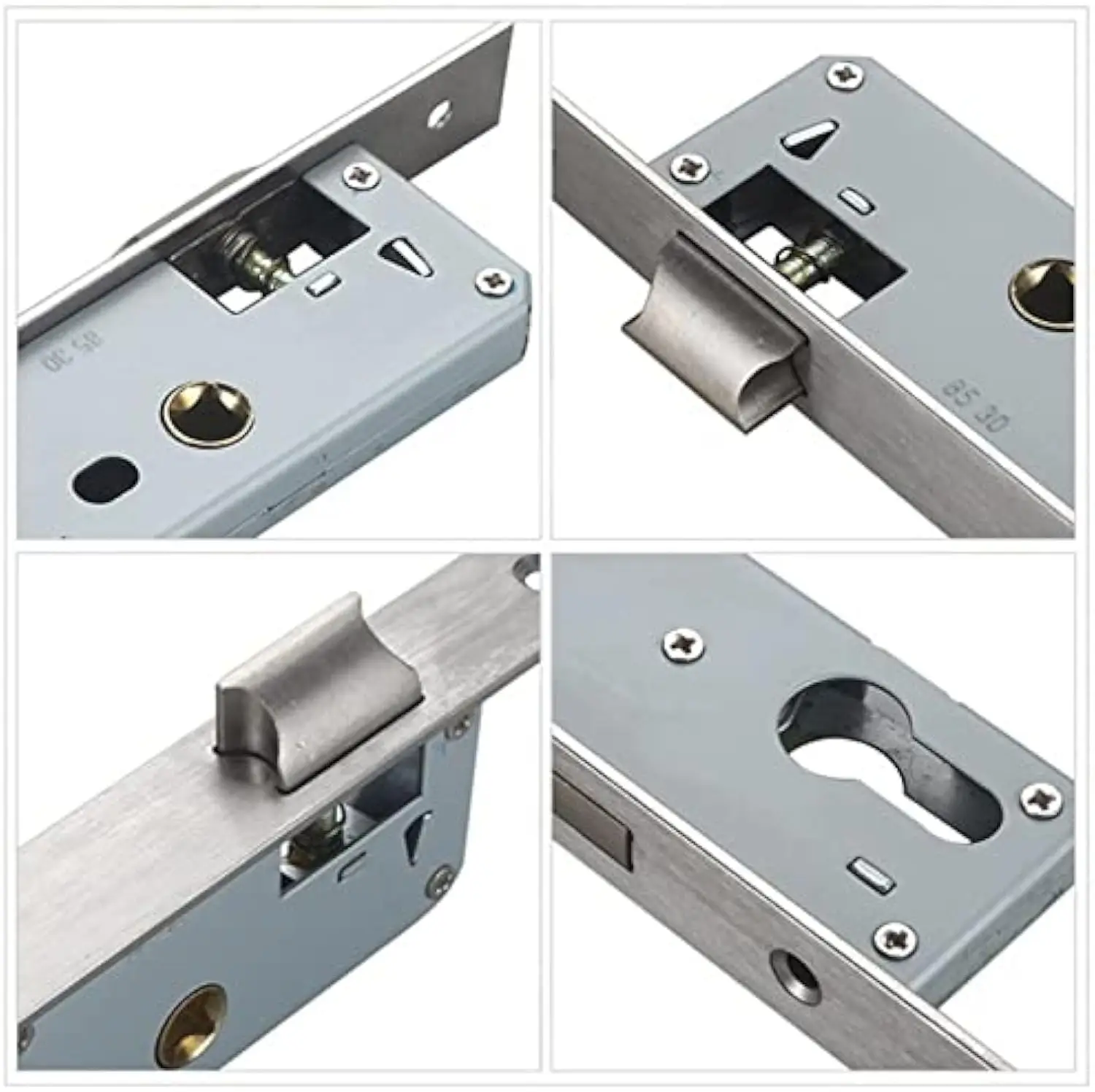 Door Lock Tube Frame Mortise Lock 85 mm Lock Mandrel Size 20 mm Tube Frame Lock Gate Door Lock Stainless Steel Garden Mortise