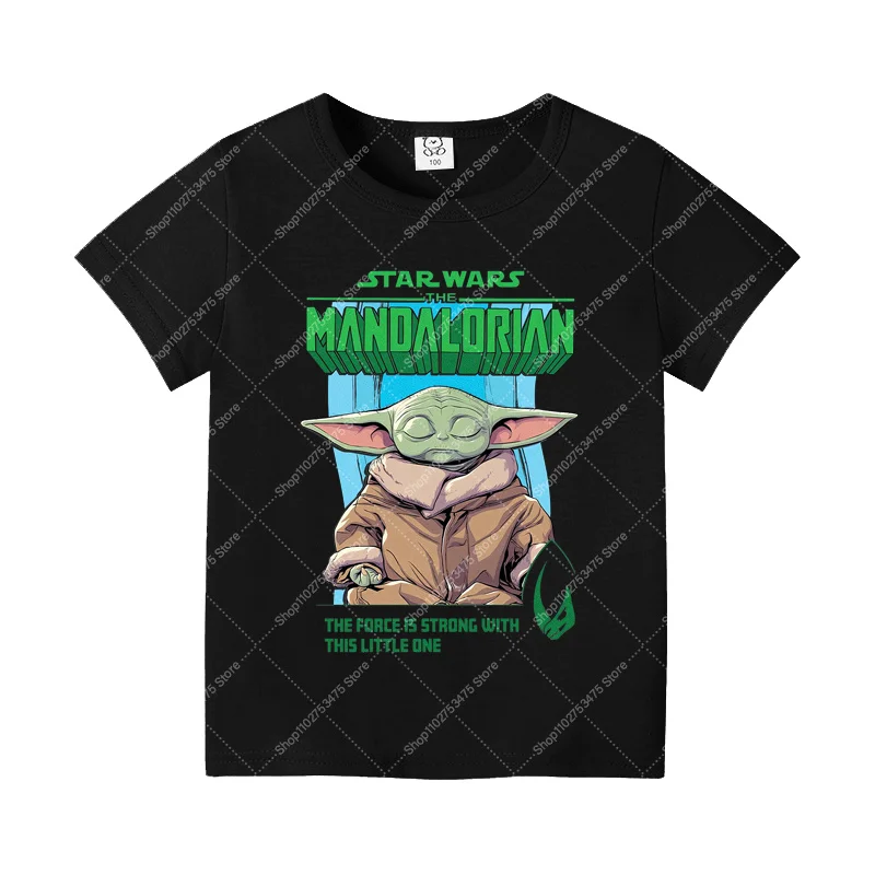 Cartoon Short Sleeve Tops Summer Casual Clothes Anime Star Wars Cotton T-shirt for 3-12 Fashion Cute Clothing Tee Birthday Gifts view 4