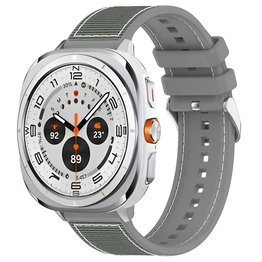 Силиконовый + нейлоновый композитный плетеный ремешок для Samsung Galaxy Watch Ultra 47 мм, спортивный браслет-браслет для Galaxy Watch Ultra Belt