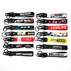JDM Racing Keychain Car Style Wrist Key Chain Key Rings Key Holder Heat Transfer Process FOR FAKE TAXI LOW LIFE Accessories