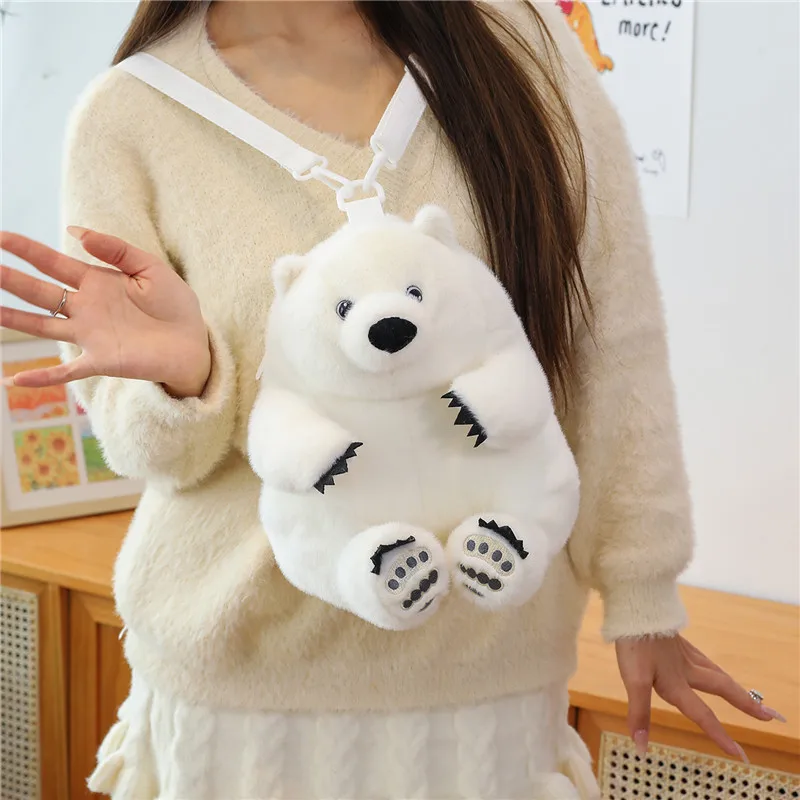 Polar Bear Backpack Cute Shoulder Backpack Cross body Bag Coin Purse Girls Gift