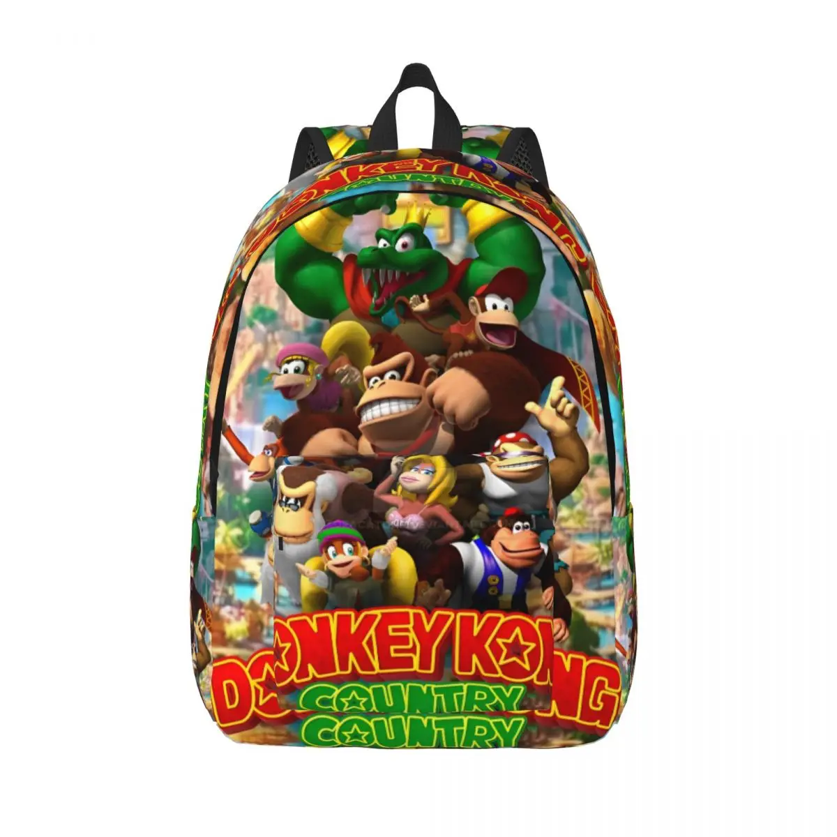 

Игровой рюкзак Donkey Kong Bananza для мужчин и женщин, крутой студенческий рюкзак для пешего туризма, путешествий, легкая сумка на плечо для колледжа