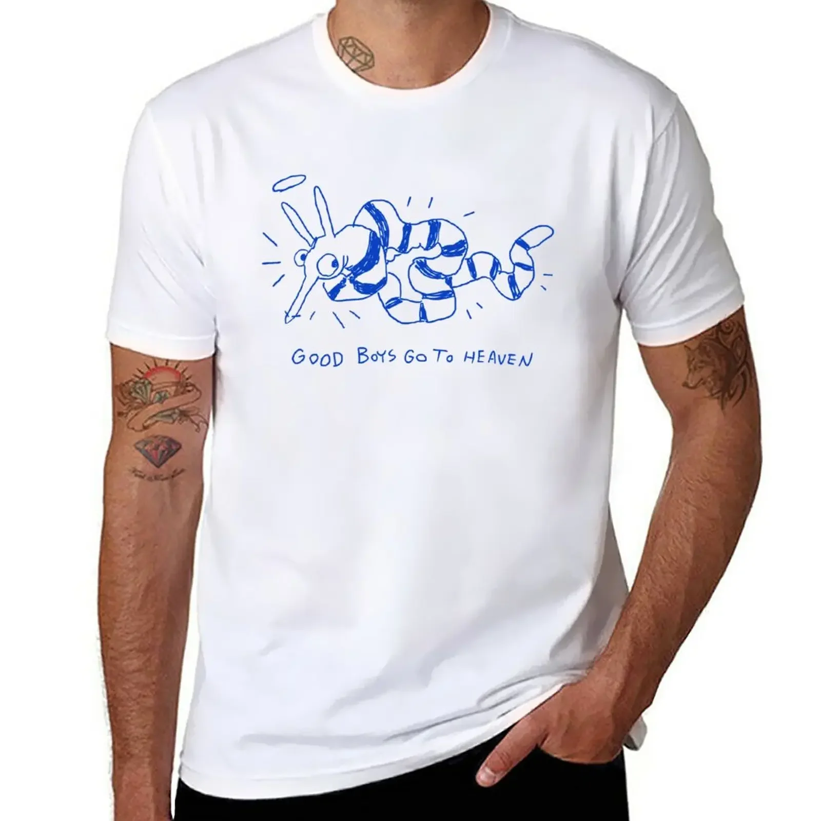 GOOD BOYS GO TO HEAVEN T-Shirt vintage anime shirt kawaii clothes blue archive shirts men graphic
