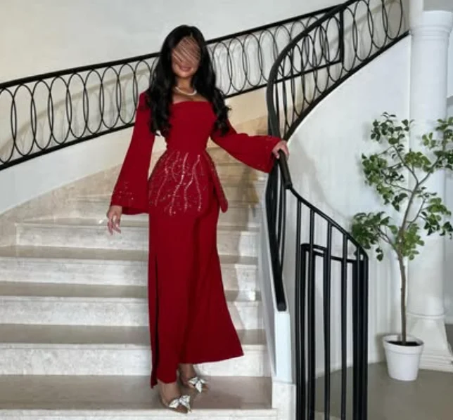 High Quality Customized Strapless Beaded Ankle Length Full Dresses Dresses for Women Party Kate Middleton Dress فساتين سهره view 2