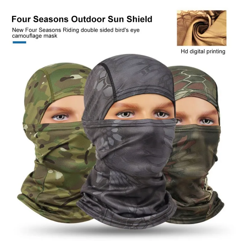 Tactical Camouflage Balaclava Hat Full Face Mask Shield Cover Cycling Hunting Cap Fishing Camping Sunscreen Bandana Neck Gaiters