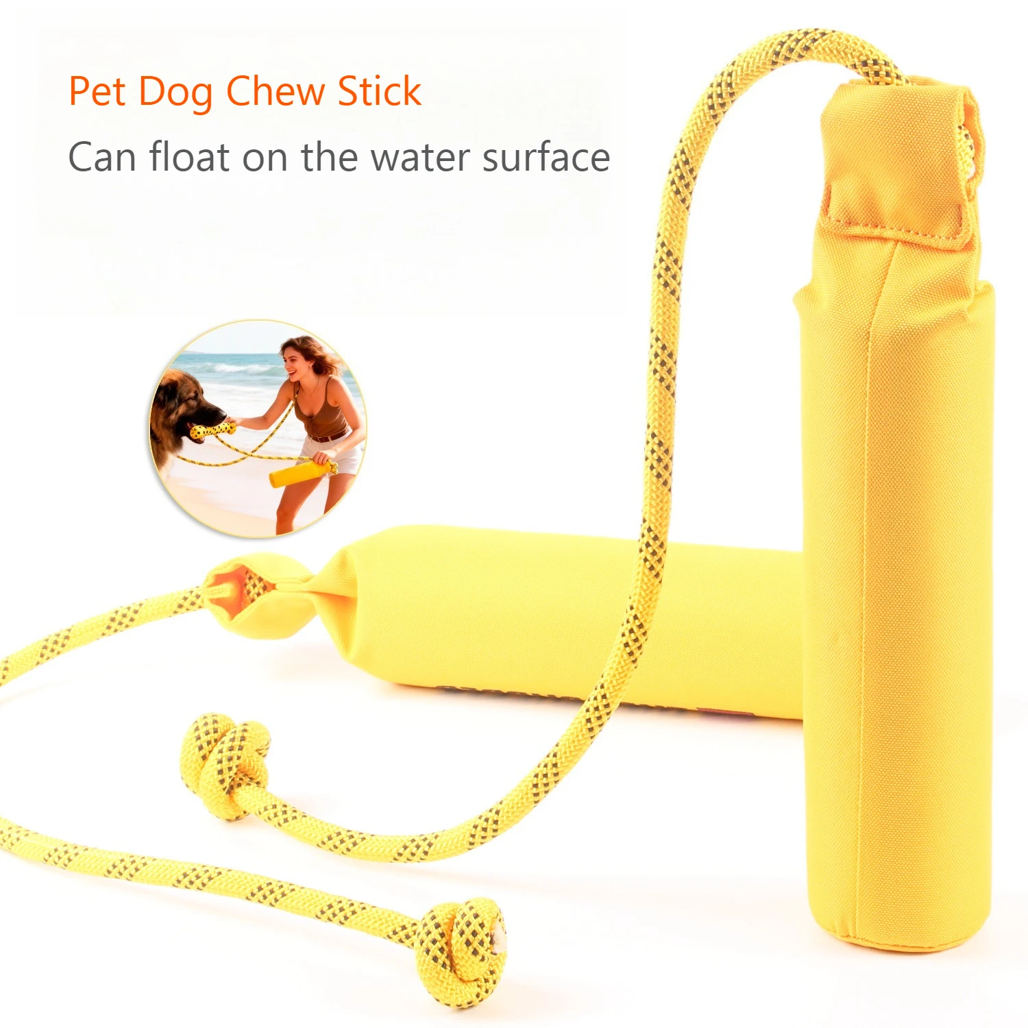 Floating Oxford Cloth Dog Chew Stick, Indestructible Fetch Training Toy, Boredom Buster Dental Teething Toy For，water surface