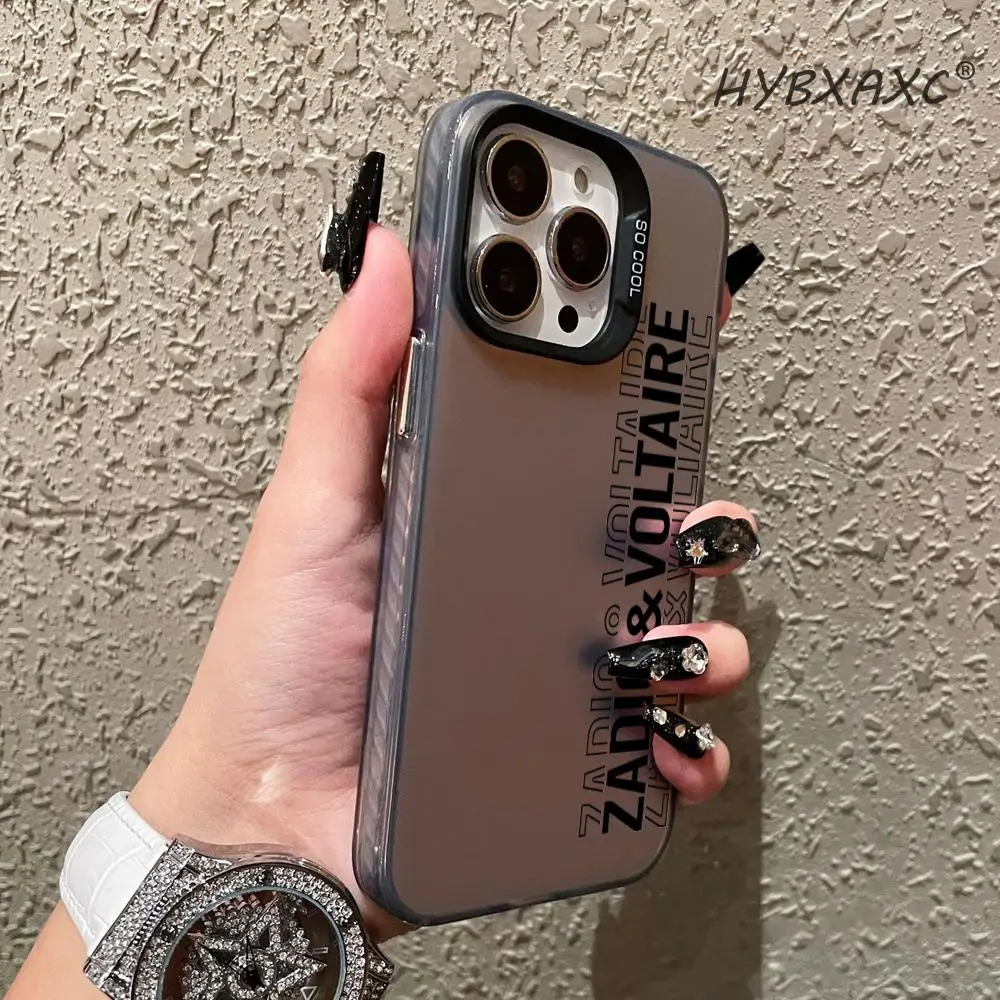 Funda para Teléfono Zadig Et Voltaire para iPhone 17 16 15 Pro MAX 14 13 12 16e 15Pro Plus, Carcasa Plateada IMD 17Air