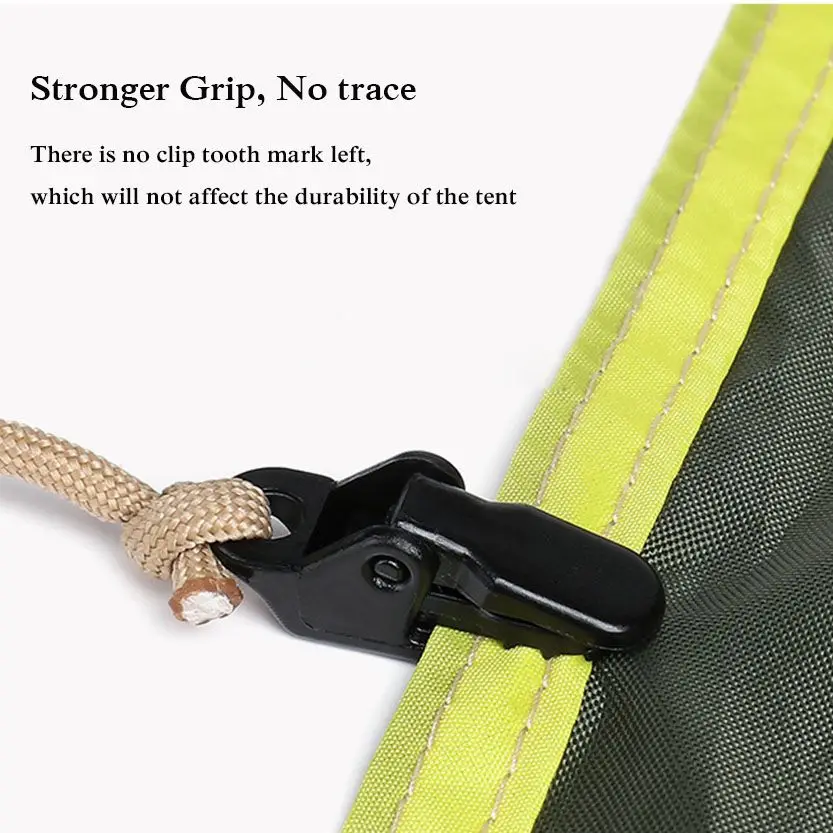 10pcs Outdoor Tent Tarp Clip Jaw Grip Camp Gripper Tarpaulin Trap Awning Anchor Canopy Clamp Caravan Snap Canvas Tighten Tool