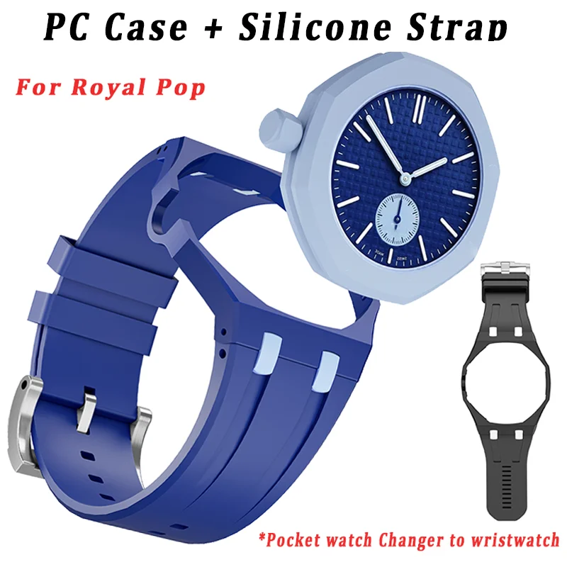 Matte PC Mod Kit Case + Strap for Swatch AP Royal Pop Modification Kit Integrated Silicone Cover Frame Bumper Band Accessories
