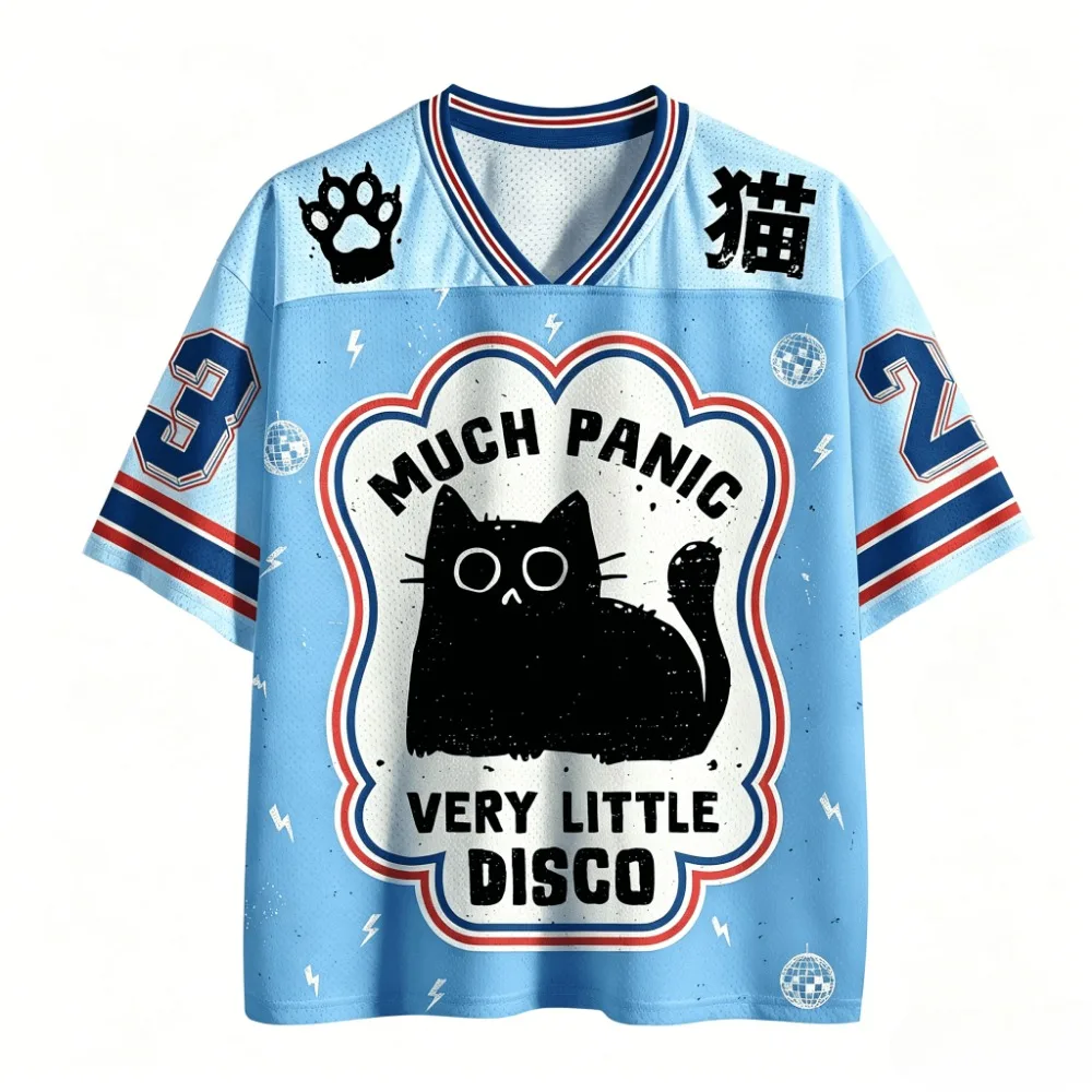 Harajuku Fun Cartoon Cat 3D-Druck Breatha QuickDry Männer Frauen V-Ausschnitt T-Shirt Outdoor StreetCasual Mode Y2K Eltern-Kind-Kleidung – Detail 4