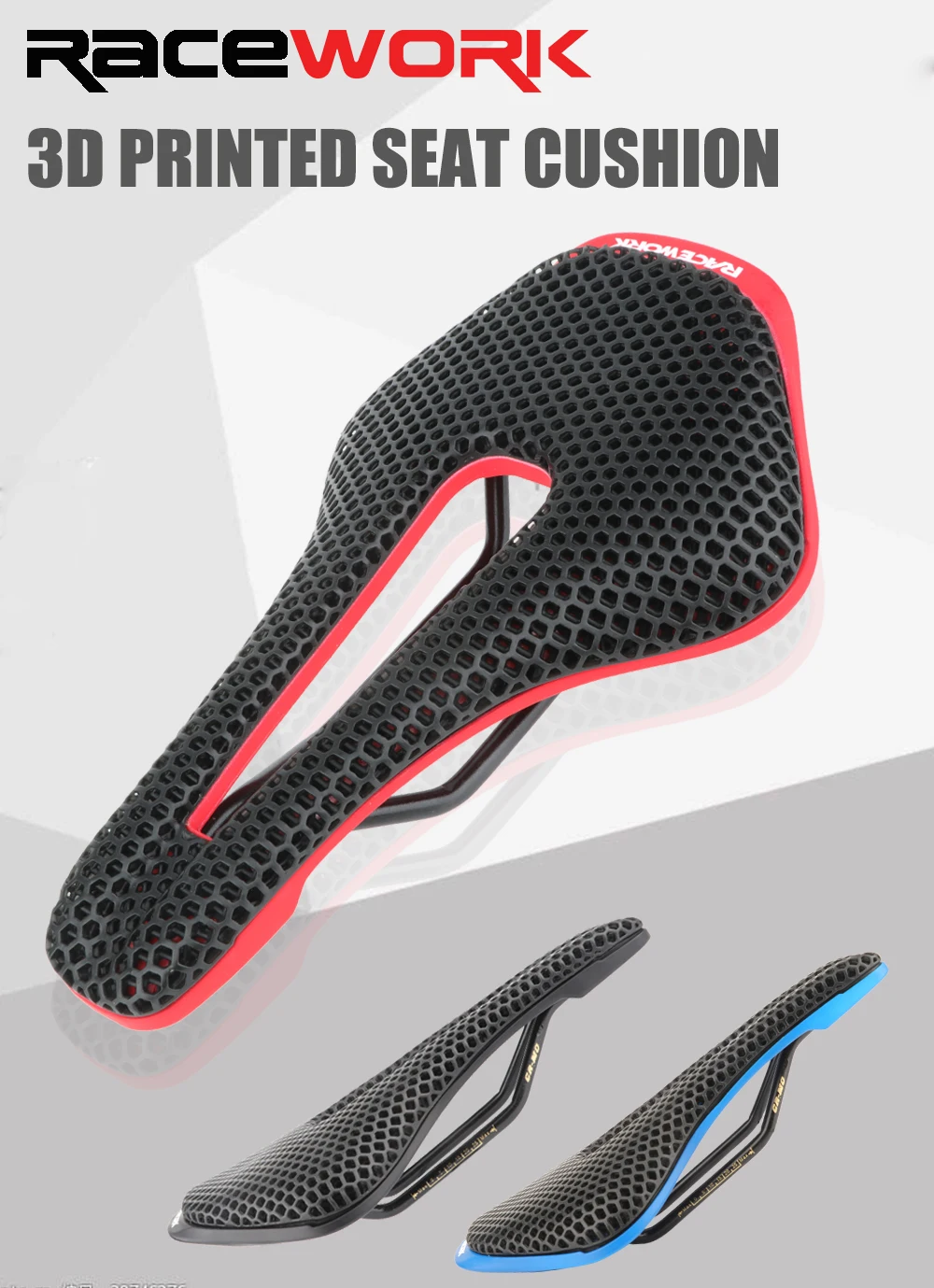Racework mtb 3d gedruckt sattel bienenstock struktur hohl rennen klappbares rennrad bequeme sättel waben kissens itz – Detail 1