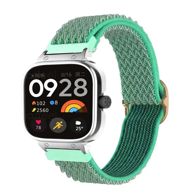 Armband für Redmi Watch 4, Nylonarmband + Stahlgehäuse, Armband Xiaomi Redmi Watch 4, Nylonarmband + Gehäuse, Redmi 4 Uhrenarmband