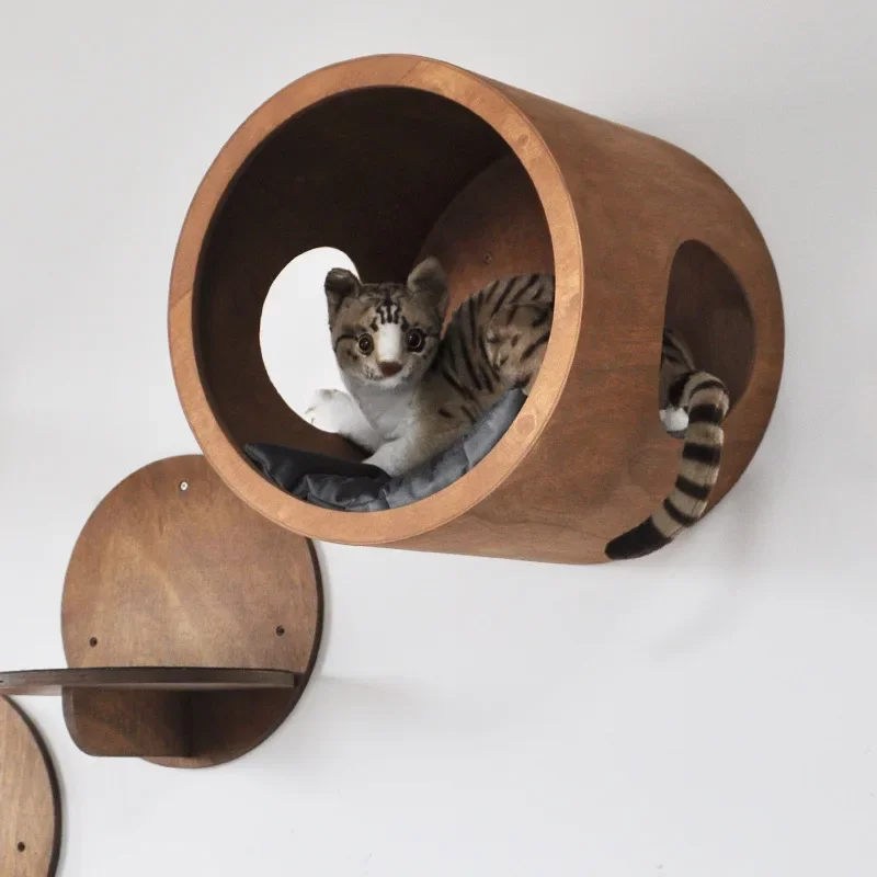 Wall-mounted Cat Climbing Frame Cats Jumping Platform Nest Scratching Board Integrated Cat Rack Pet Products Supplies