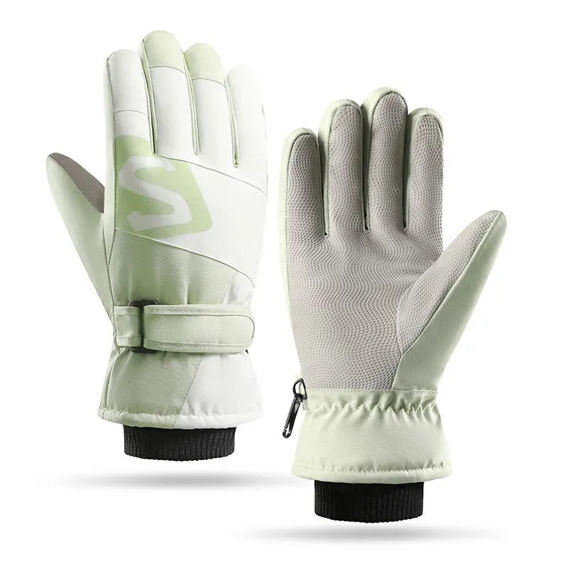 Guantes de esquí para hombre y mujer, manoplas cálidas a prueba de viento, impermeables, con pantalla táctil, antideslizantes, para Snowboard, moto