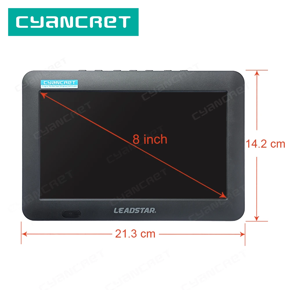 Портативный телевизор LEADSTAR D8 8-дюймовый DVB-T2 ATSC ISDB-T TDT Цифровой и аналоговый Мини-телевизор для небольших автомобилей с поддержкой USB