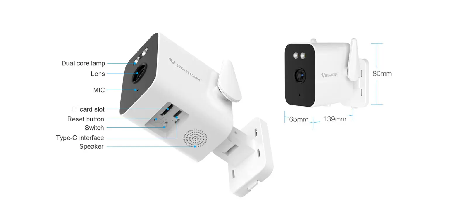 O-kam APP  3MP 1296P  CS5 5x Zoom Solar Battery Power IP Camera Outdoor Water-proof Home Security CCTV Intercom Baby Monitor