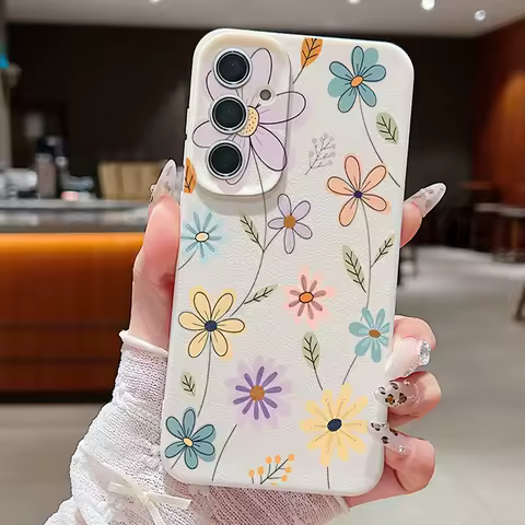 Lovely Flower Case For Samsung Galaxy S25 S24 Ultra S23 Plus S22 S21 FE A15 A16 A25 A26 A34 A35 A36 A52 A53 A54 A55 A56 5G Capa