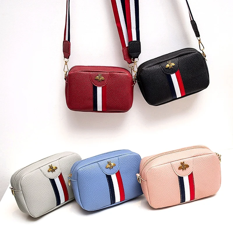 

Women's Shoulder/Crossbody Bag Bee Stripe Wholesale Zipper Fashion Belt Wholesale New Style Mini Coin Purse Pink Cute Bags