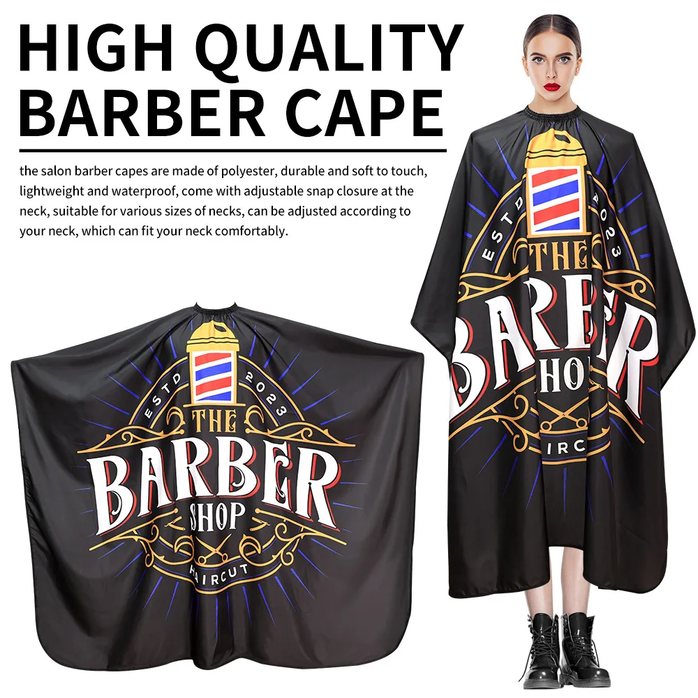 

Barber Shop Professional Hair Apron Black Patterned Hair Anti-static Apron Hairdressing Styling Accessories Hair Cutting Apron