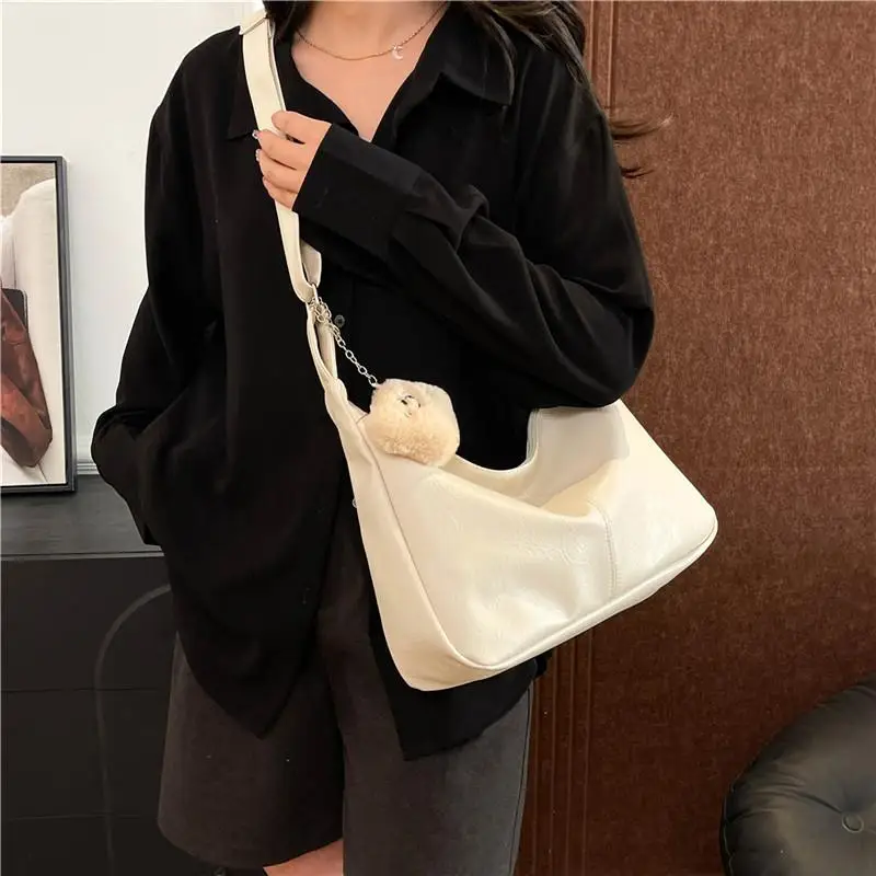 【MAX-22】Retro PU-Leder-Umhängetasche für Damen, große Kapazität, Unterarmtasche, modische, vielseitige Pendler-Einkaufstasche für Frauen, Geschenke – Detail 4
