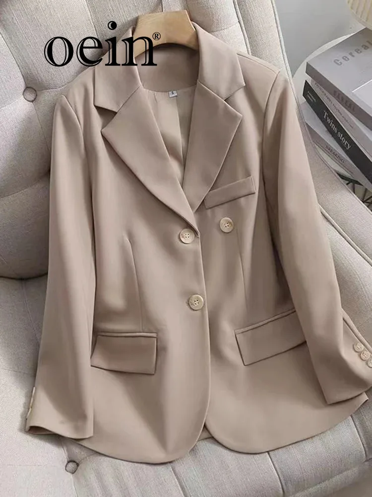 

[oein]White Autumn Coat, Feminine Temperament High-end Feeling, This Year's Popular Suit, 2024 New Casual Street Style Mini Suit