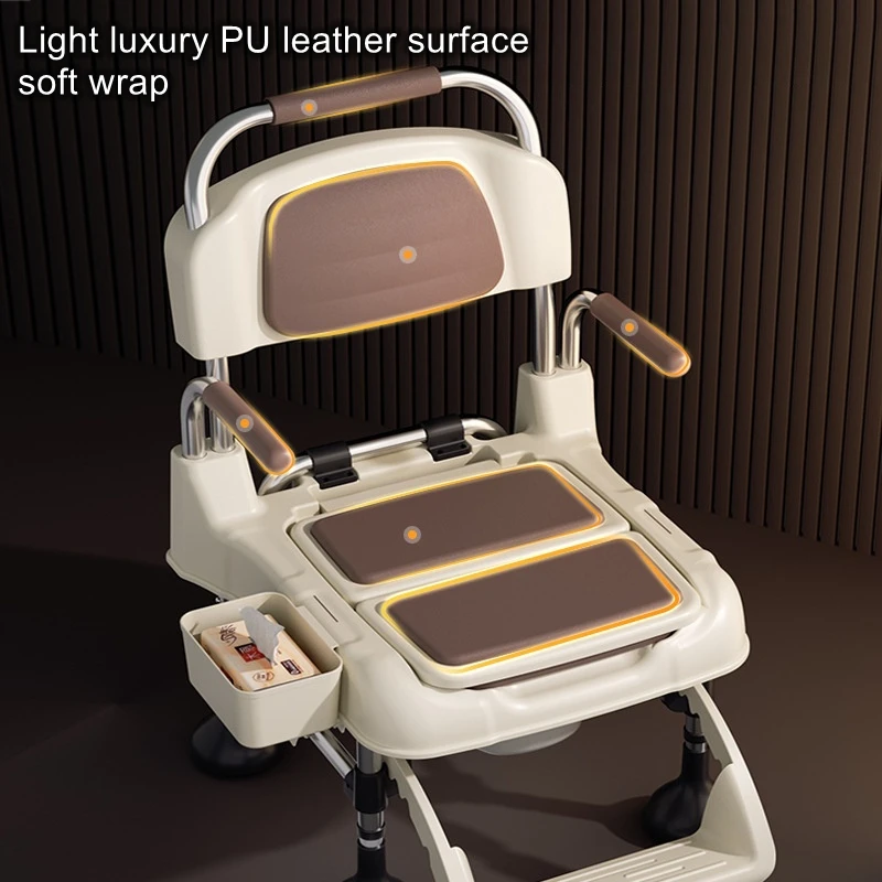 Elderly mobile toilet postoperative rehabilitation sitting chair, pregnant woman wheelchair toilet