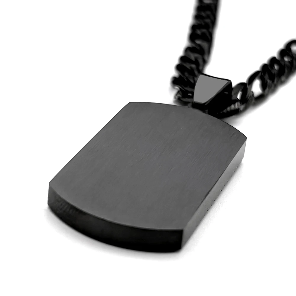 الكلاسيكية الفولاذ المقاوم للصدأ الكلب علامة مربع قلادة قلادة للرجال صديقها أسود فضي اللون الهيب هوب كوبا سلسلة مجوهرات هدية #3