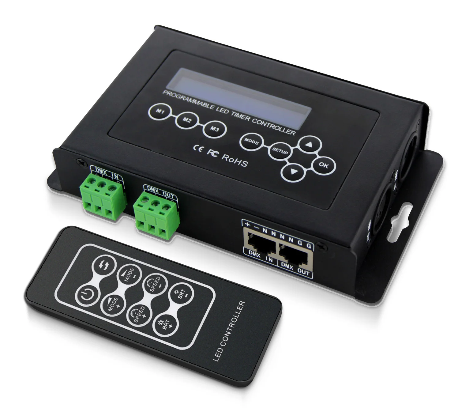 DMX512 Controller Master With RF Remote For LED Lights 170 Channels 50m Range Eco-Friendly DC9V 3-Year Warranty