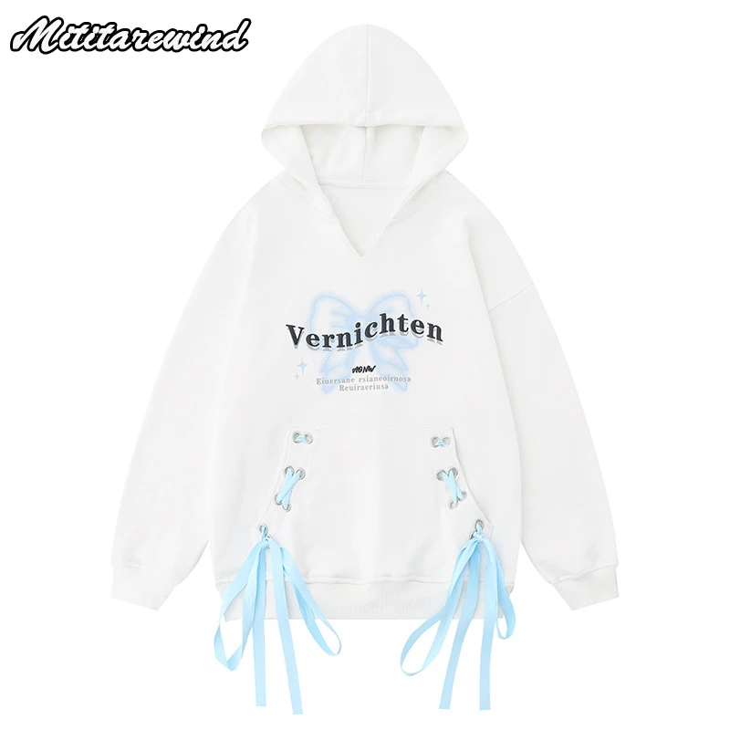 American Style Tie Design Hoodies Spring For Men And Women Autumn High Street Print Sweatshirts Hip Hop Oversize Streetwear Y2k