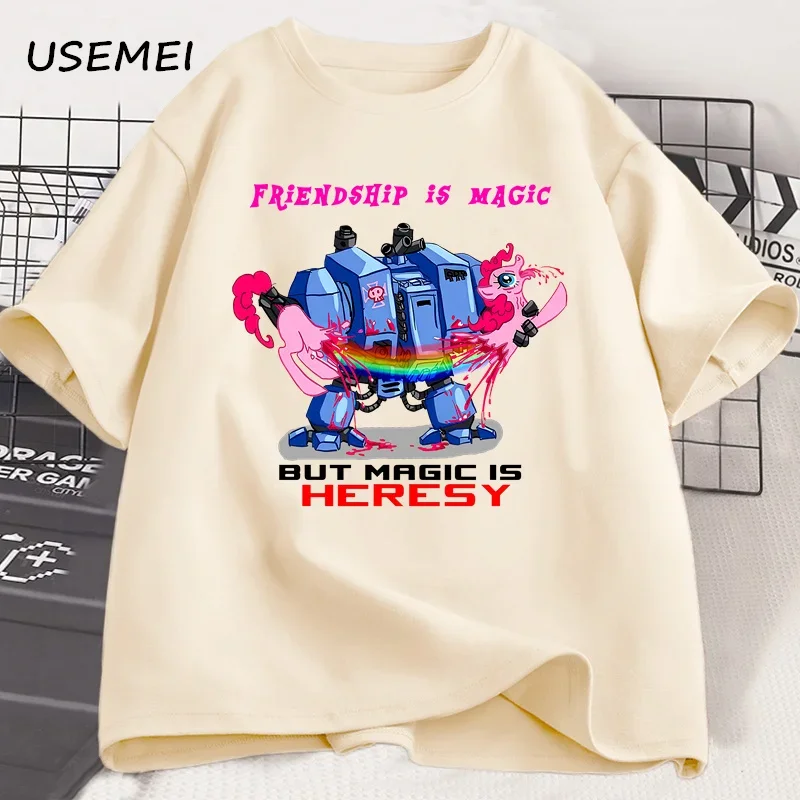 Warhammer 40k Friendship Magic Tshirt with mens pattern print Tshirt casual round neck short sleeved clothing