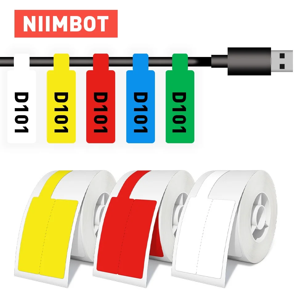 NiiMBOT D101 Cable Label Sticker P-type Waterproof Network Wiring Communication Optical Fiber Network Cable Paper