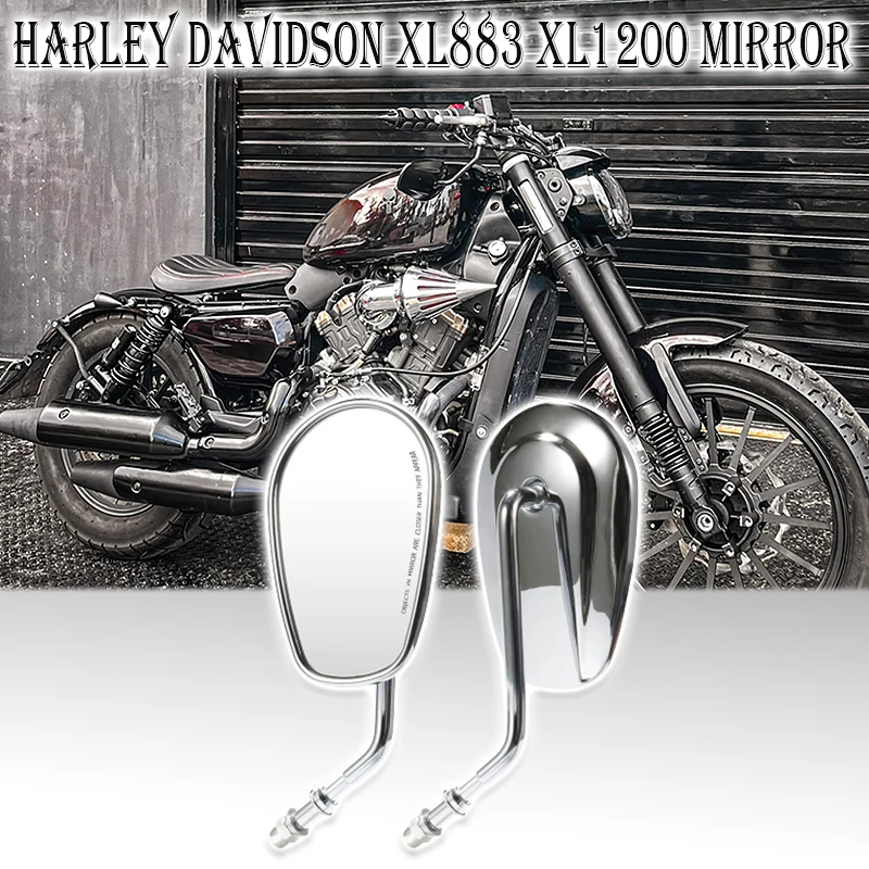 

For Harley Touring Road King Road Glide Sportster 883 1200 Dyna Heritage Softail FXDB Black Motorcycle 8MM Rear View Mirrors