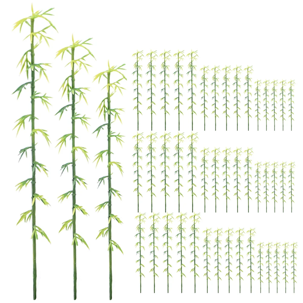 60 шт. мини-имитация бамбука, миниатюрный искусственный орнамент, декор, модель дерева, искусственная зелень, растения на открытом воздухе