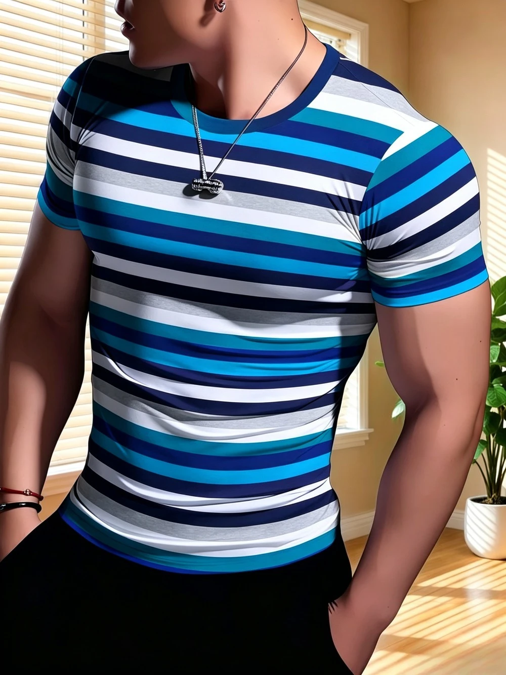 Harajuku Rainbow Stripes 3D Print Sport Breatha Quick-dry Men Large Size Tshirt Outdoor Casual Fashion Y2K Parent-Child Clothing